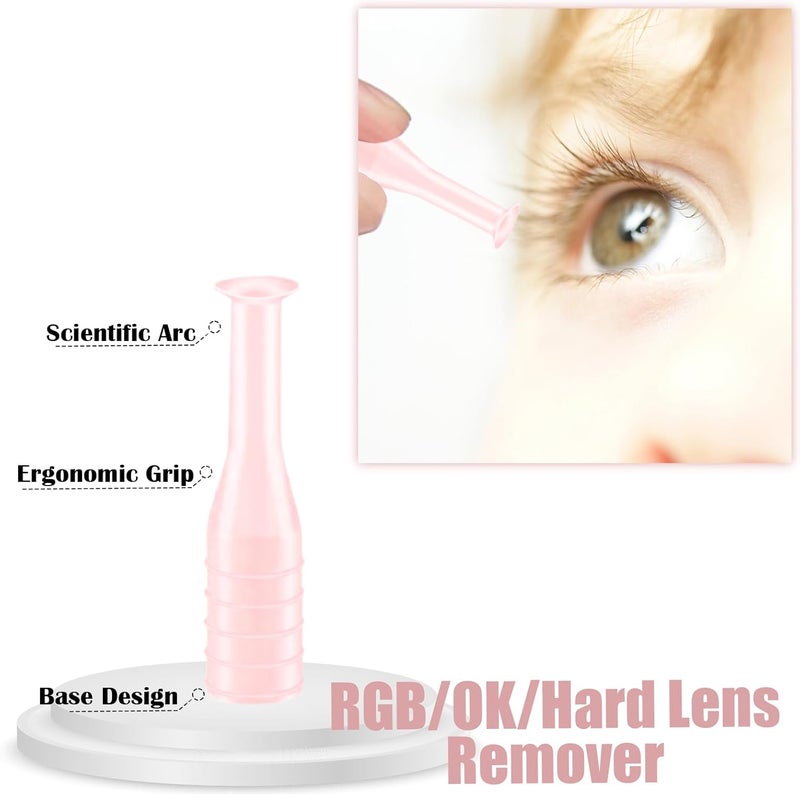 eagosion 6PCS Hard Contact Lens Remover Tool with Storage Box Eye Care Inserts Removes Reusable Suction Cup Remover Contact Plunger Eye Contact Remover for RGP/OK/Hard Lenses Daily Care (pink) - Image 3